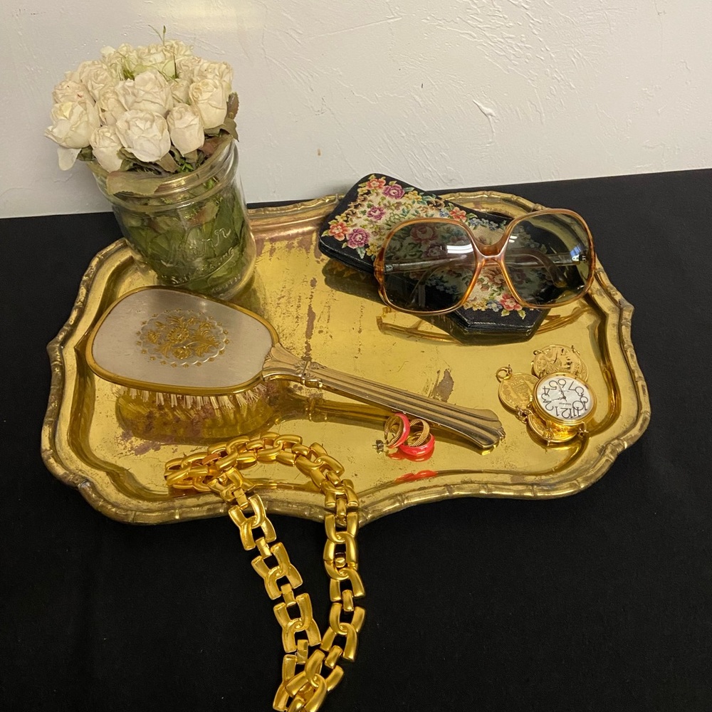 Antique Brass Vanity Tray